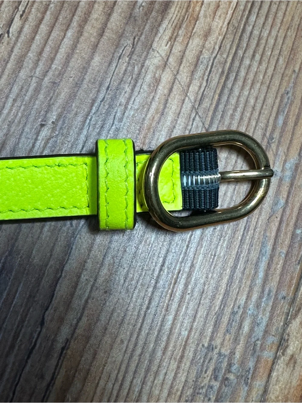 Gucci Neon Yellow Green Leather collar